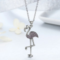 925 Sterling Silver Popular Flamin Bird Animal Pendant Necklaces